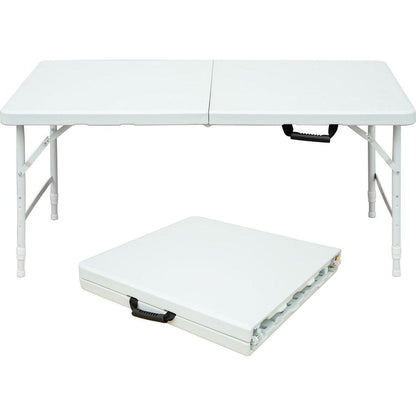 4ft Portable Folding Table Indoor&Outdoor Maximum Weight 135KG Foldable Table for Camping White