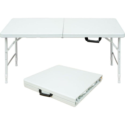 4ft Portable Folding Table Indoor&Outdoor Maximum Weight 135KG Foldable Table for Camping White
