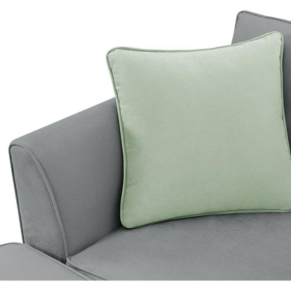 112x87" Sectional Sofa Couches Living Room Sets, 7 Seats Modular Sectional Sofa with Ottoman, L Shape Fabric Sofa Corner Couch Set with 3 Pillows, Grey(New of GS008210AAG)