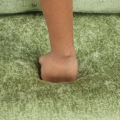 82.67"Convertible Sofa Bed Sectional Sofa Sleeper L-shaped Sofa with a Storage Ottoman,Two Pillows, Two Power Sockets and Two USB Ports for Living Room, Green