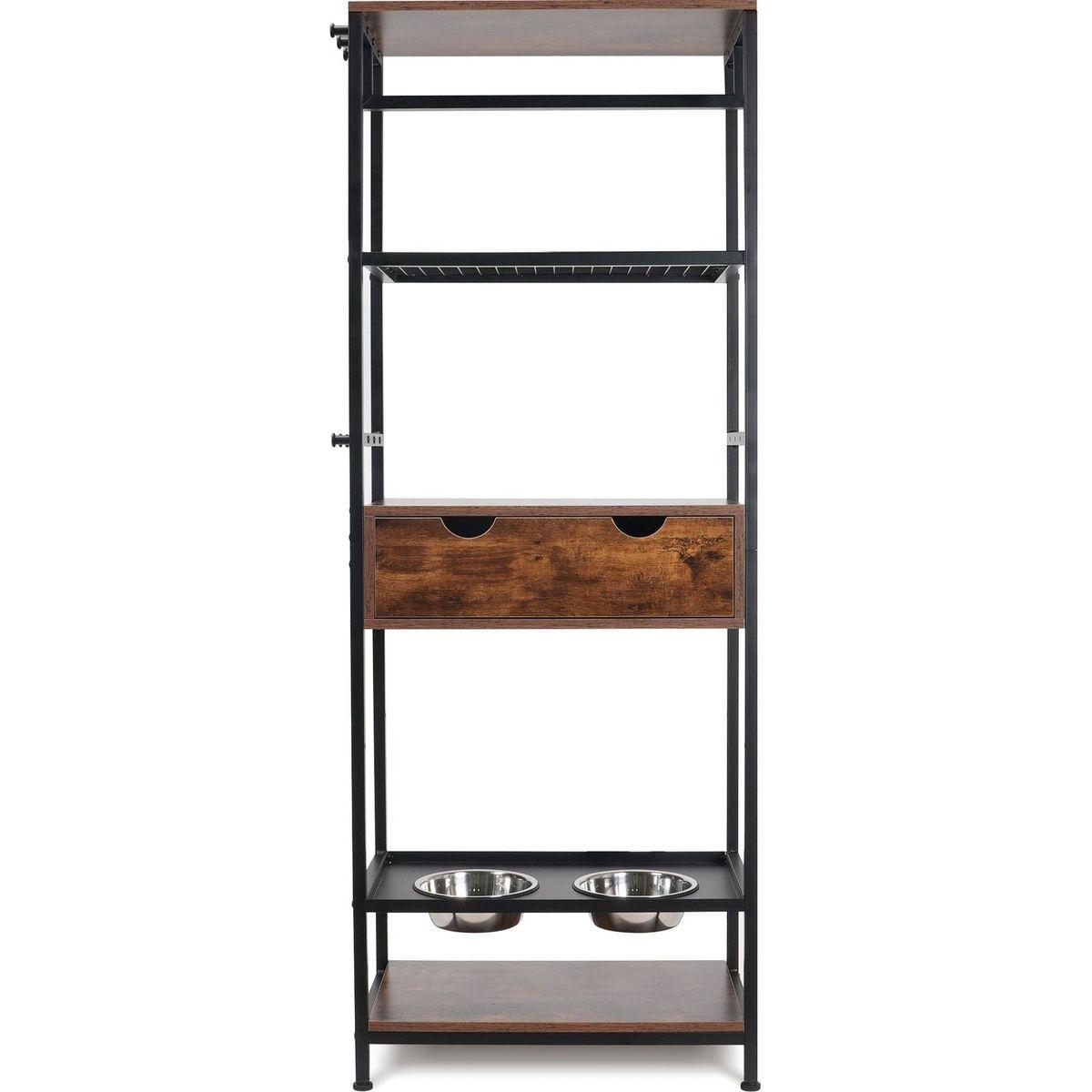dog feeding station,3 Height Adjustable Raised Dog Bowls, Dog Feeder Station for Large Medium Dogs Cats, Dog Storage with shelves.