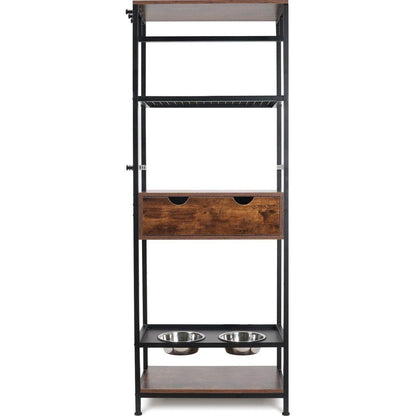 dog feeding station,3 Height Adjustable Raised Dog Bowls, Dog Feeder Station for Large Medium Dogs Cats, Dog Storage with shelves.