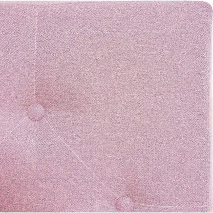 Queen Size Upholstered Platform Bed Frame with Modern Button Tufted Linen Fabric Headboard, No Box Spring Needed, Wood Slat Support, Easy Assembly, pink
