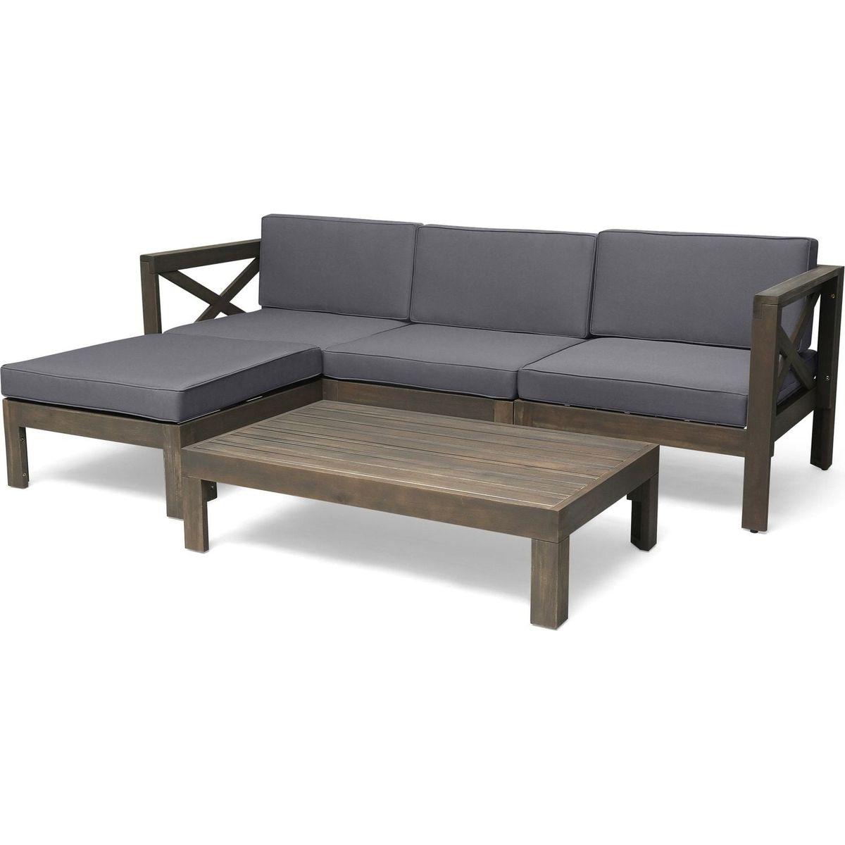 ALCOVE LSHAPE SOFA SET, DARK GREY