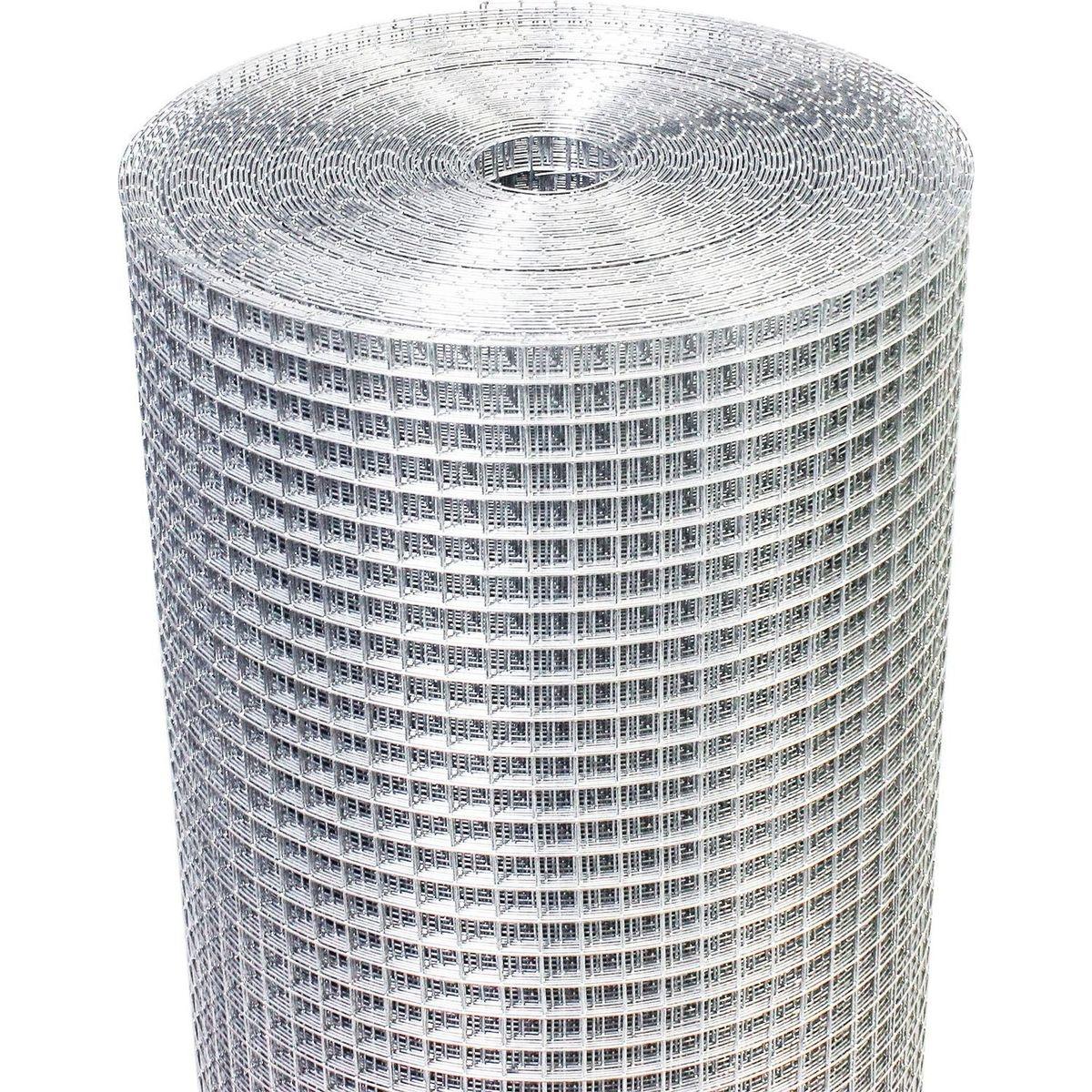 Hardware Cloth 1/2 inch 48in x 100ft 19 Gauge, Hot-dip Galvanized After Welding Chicken Wire Fence Roll Garden Plant Welded Metal Wire Fencing Roll, Rabbit Cages Snake Fence