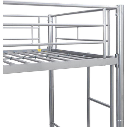 METAL BUNK BED WITH TRUNDLE SILVER