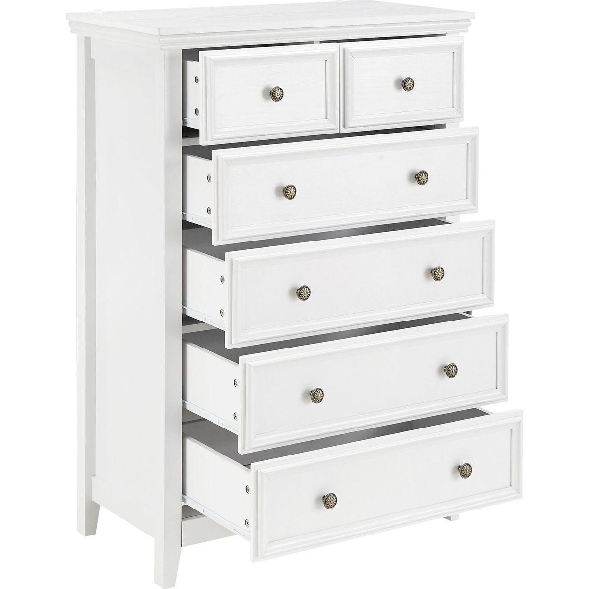 Modern 6 Drawers Dresser 6 Drawers Cabinet,Chest of Drawers Closet Organizers and Storage Clothes Storage Drawers Cabinet for Living Room, Farmhouse Dresser Organizer white