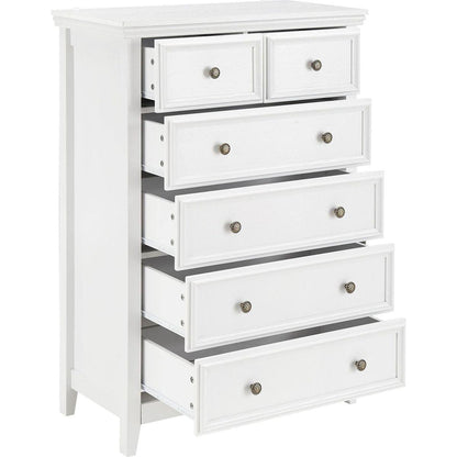 Modern 6 Drawers Dresser 6 Drawers Cabinet,Chest of Drawers Closet Organizers and Storage Clothes Storage Drawers Cabinet for Living Room, Farmhouse Dresser Organizer white