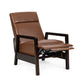 Faux Leather Upholstered Pushback Recliner Light Brown