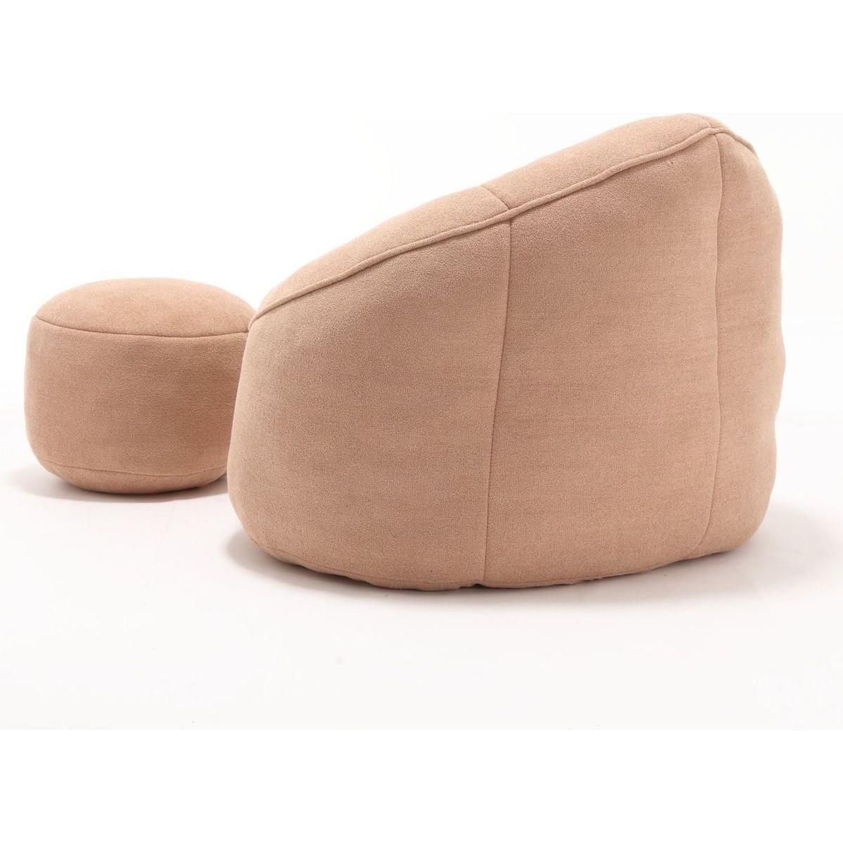 Bedding Bean Bag Sofa Chair High Pressure Foam Bean Bag Chair Adult Material with Padded Foam Padding Compressed Bean Bag With Footrest