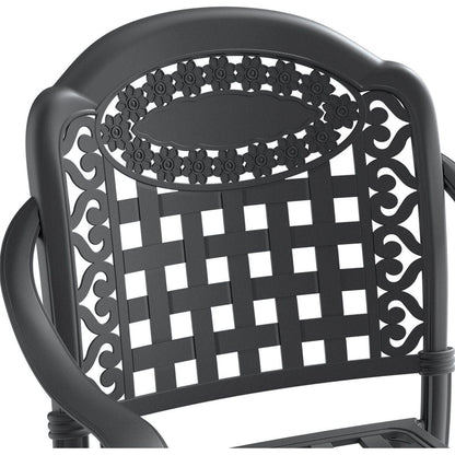 Cast Aluminum Patio Dining Chair 2PCS With Black Frame and Cushions In Random Colors