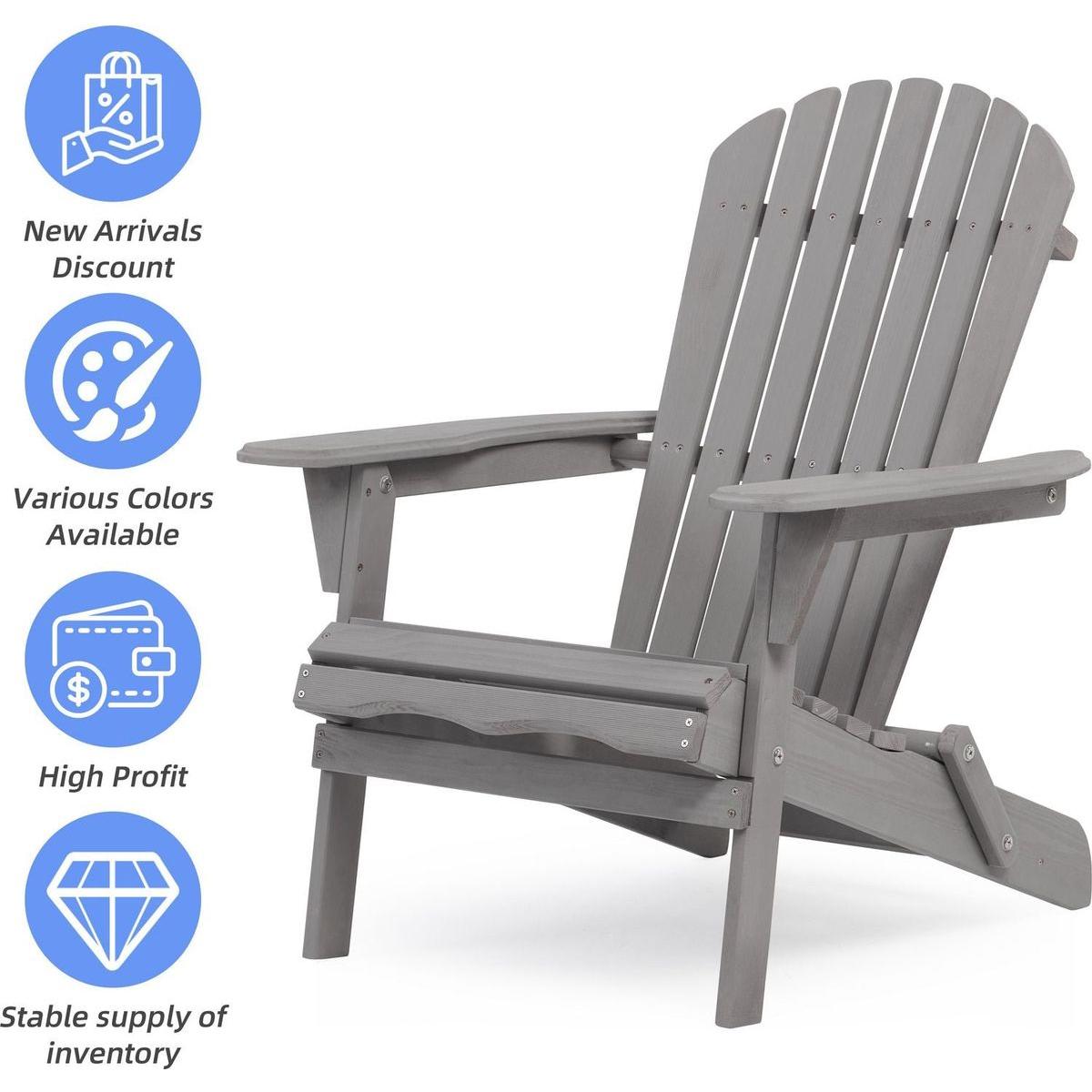 Wood Lounge Patio Chair for Garden Outdoor Wooden Folding Adirondack Chair Set of 2 Solid Cedar Wood Lounge Patio Chair for Garden, Lawn, Backyard
