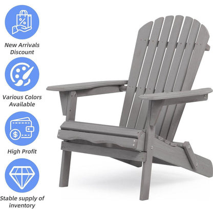 Wood Lounge Patio Chair for Garden Outdoor Wooden Folding Adirondack Chair Set of 2 Solid Cedar Wood Lounge Patio Chair for Garden, Lawn, Backyard