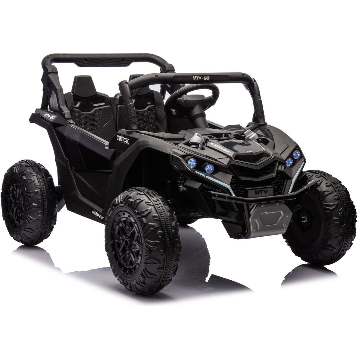 24V Two-Seater Kids Ride On UTV W/Parents Remote Control,Four-Wheel Suspension,Slow Start,Large wheel design,Anti-collision bar,Storage space,Music,USB,Bluetooth,Volume control,LED lights for Kids 3+.