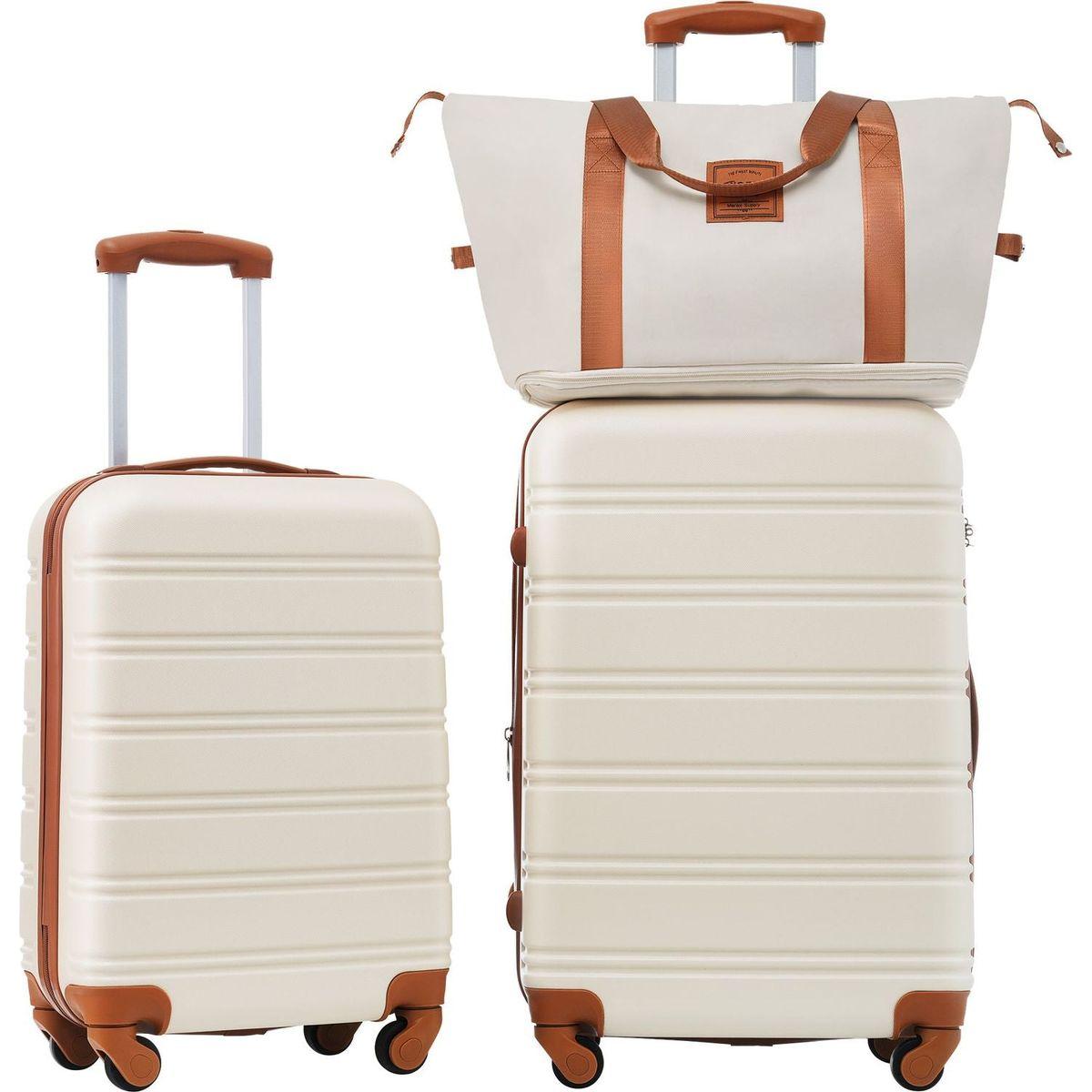 Hardshell Luggage Sets 2Pcs + Bag Spinner Suitcase with TSA Lock Lightweight 20" + 24"