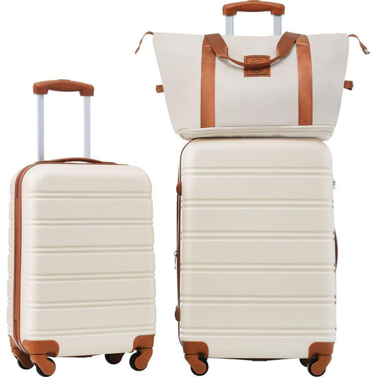 Hardshell Luggage Sets 2Pcs + Bag Spinner Suitcase with TSA Lock Lightweight 20" + 24"