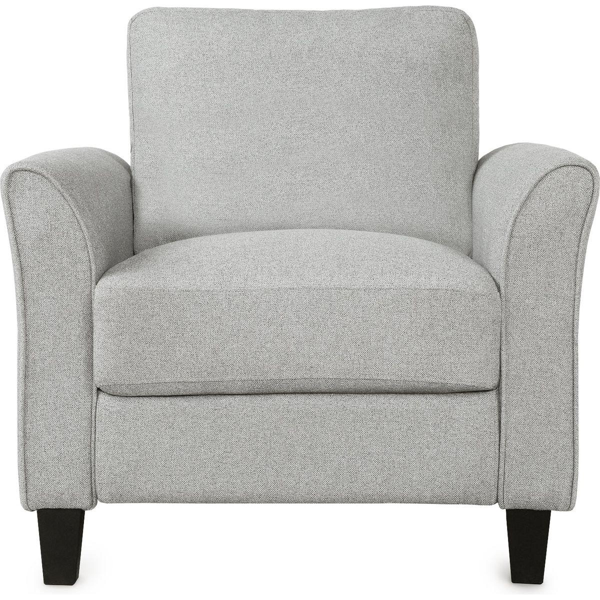 Living Room Furniture chair and 3-seat Sofa (Light Gray)