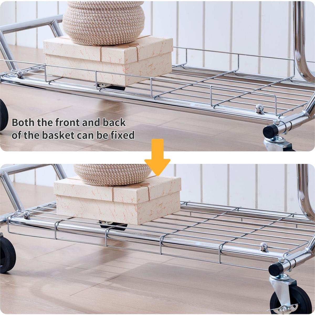 Double Clothing Garment Rack with Shelves Capacity 800lbs Clothing Racks on Wheels Rolling Clothes Rack for Hanging Clothes Heavy Duty Portable Collapsible Commercial Garment Rack