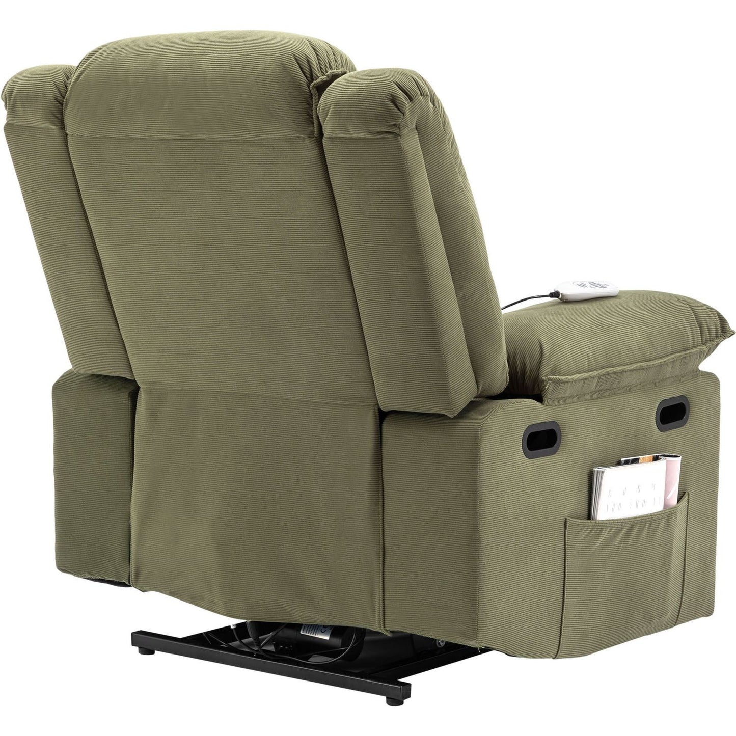 Massage Recliner,Power Lift Chair for Elderly with Adjustable Massage and Heating Function,Recliner Chair with Infinite Position and Side Pocket for Living Room, Green