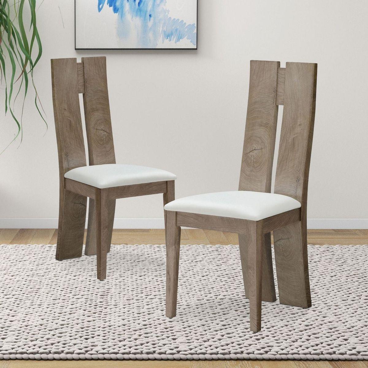 Dining Chair Set of 2 MDF, sponge .PU Leather Upholstered Cushion Seat Wooden Back Side Chairs Wood Armless Dining Chairs with High Back.