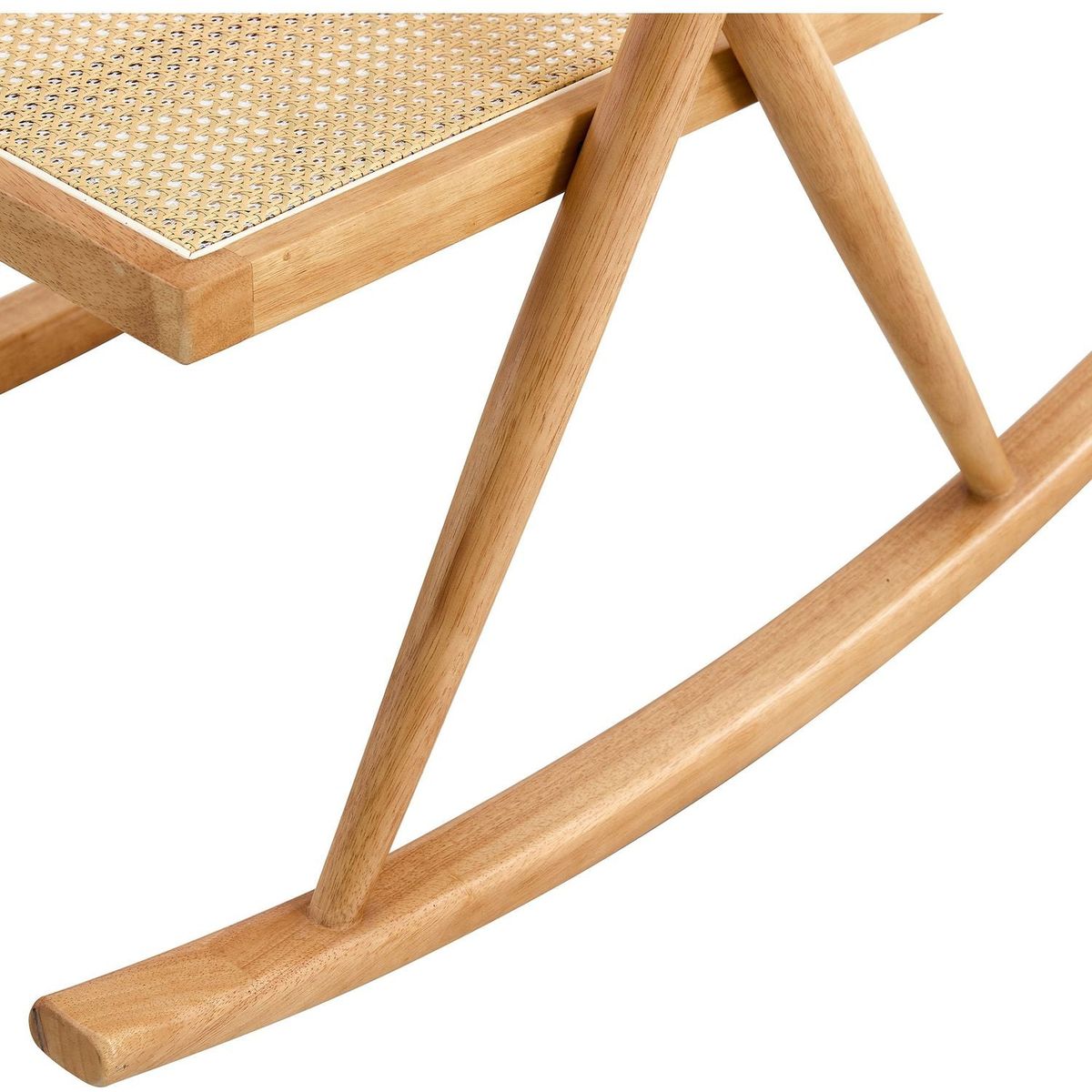 Solid wood+imitation rattan rocking chair allows you to relax quietly indoors and outdoors, enhancing your sense of relaxation, suitable for balconies, gardens, and camping sites