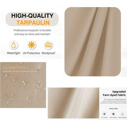 Replacement Canopy Top Cover Fabric for 13 x 10 Ft Outdoor Patio Retractable Pergola Sun-shelter Canopy-Khaki
