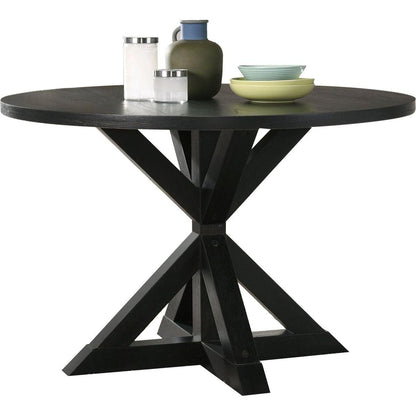 Windvale Cross-Buck Base Dining Table in Black