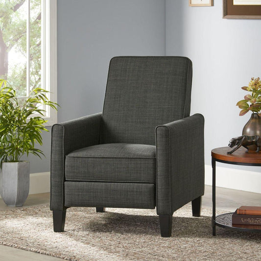 Dark Grey Linen Push Back Chair for Elegant Home Decor