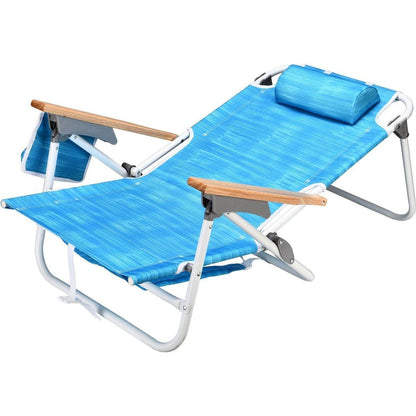 1PCS Backpack Beach Chairs for Adults Beach towel backpack beach chairs for adults 5 position chair with pouch folding lightweight positions back pack 13 inch high