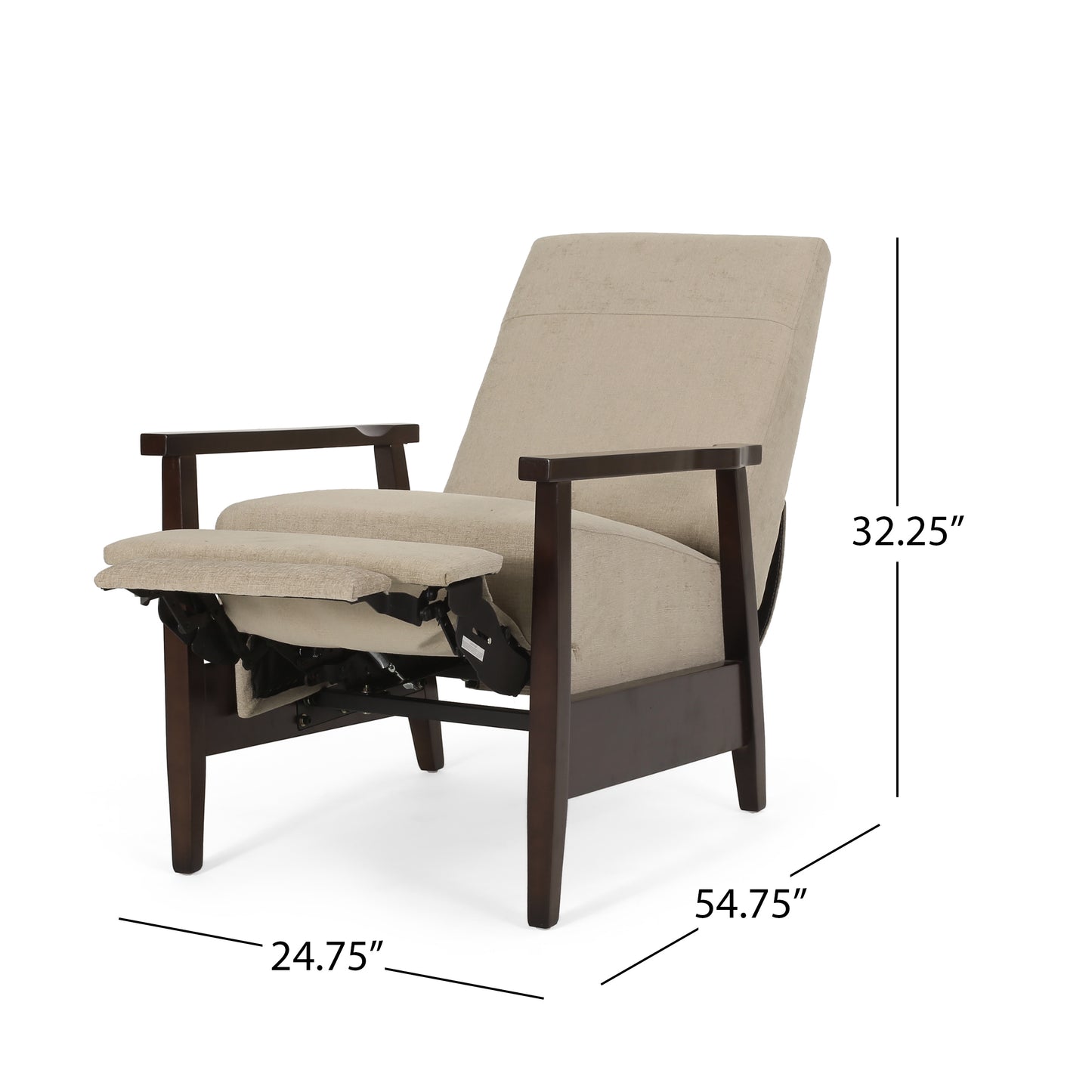 24.75" Wide Wood Hand Manual Club Recliner