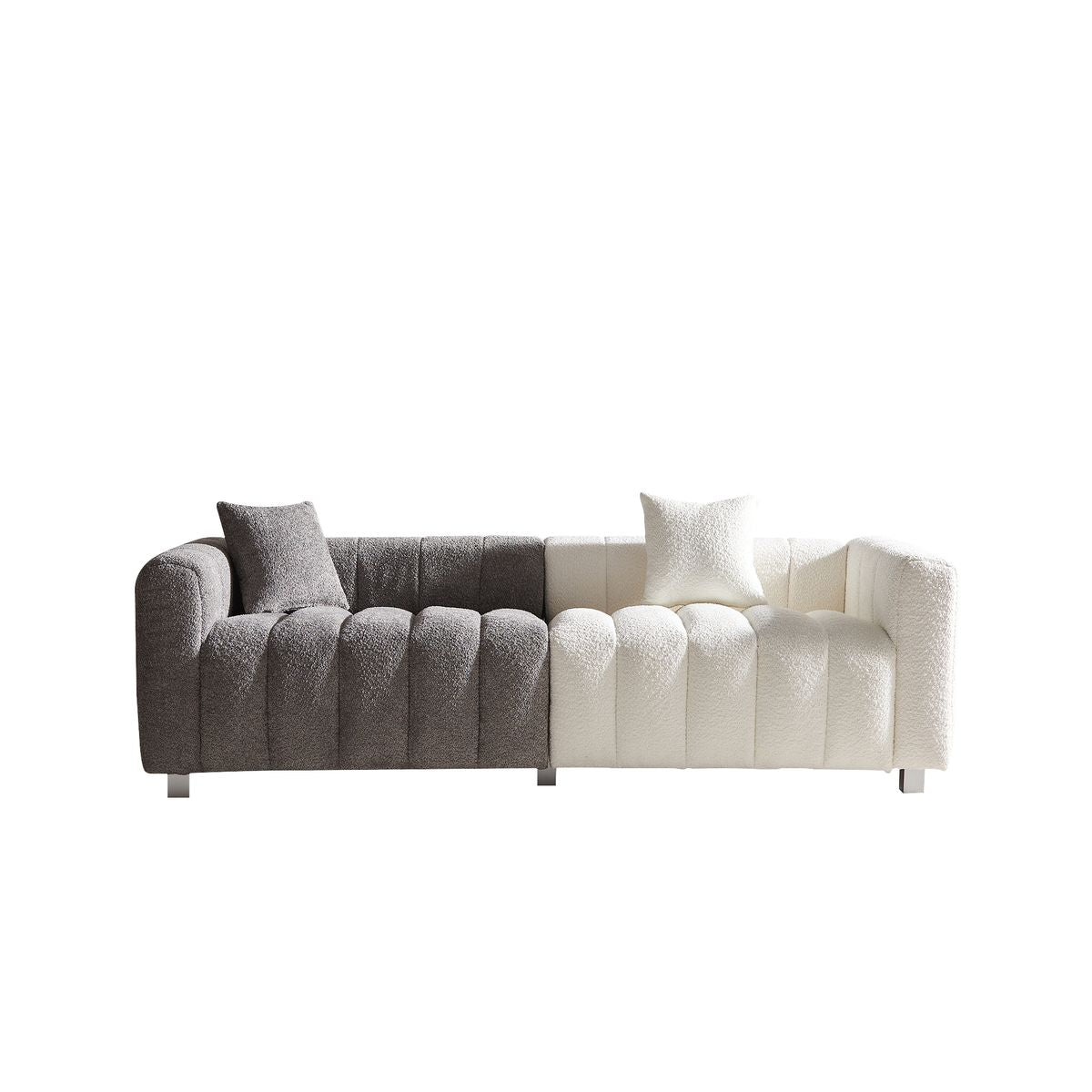 87.4'' Premium Velvet Sofa 3-Seater Loveseat, Modern Bubble Upholstered Couch with Metal Base Legs and 2 Pillows for Living Room, Bedroom.