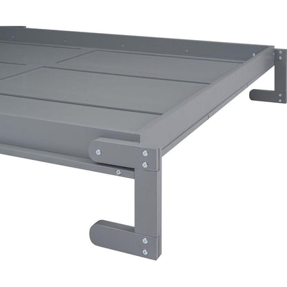 Queen Size Murphy Bed with a Shelf, Gray