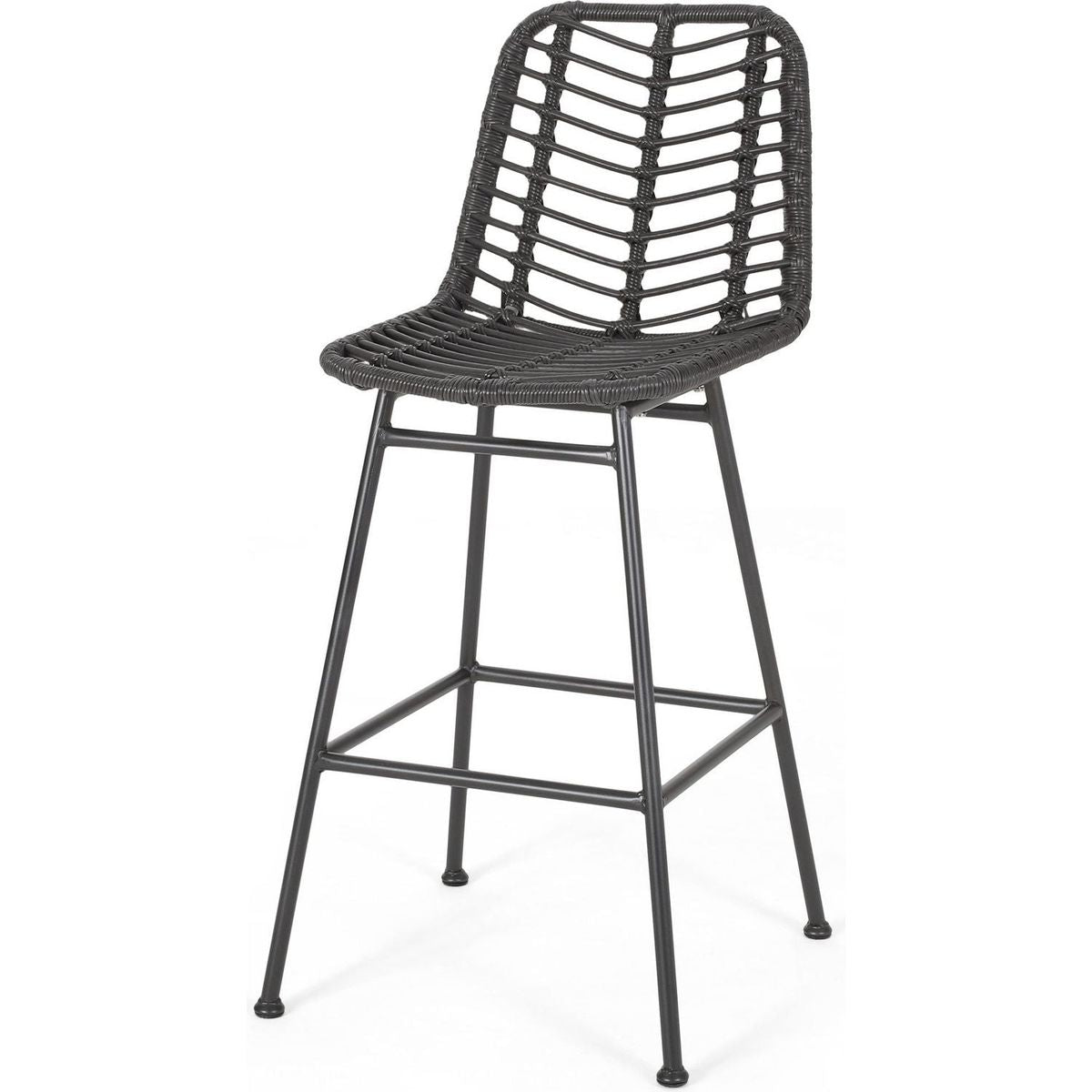Sawtelle Outdoor Wicker Barstools (Set of 2)