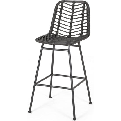 Sawtelle Outdoor Wicker Barstools (Set of 2)