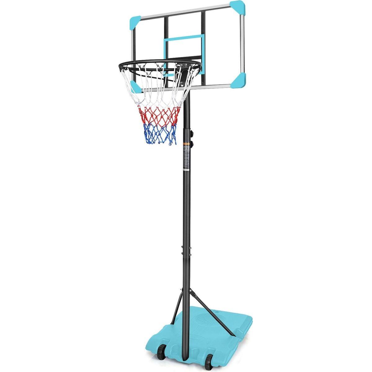 Portable Basketball Goal System with Stable Base and Wheels, use for Indoor Outdoor teenagers youth height adjustable 5.6 to 7ft Basketball Hoop 28 Inch Backboard