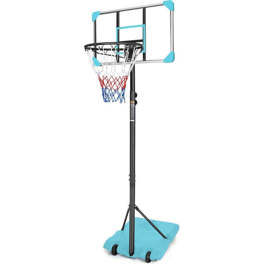 Portable Basketball Goal System with Stable Base and Wheels, use for Indoor Outdoor teenagers youth height adjustable 5.6 to 7ft Basketball Hoop 28 Inch Backboard