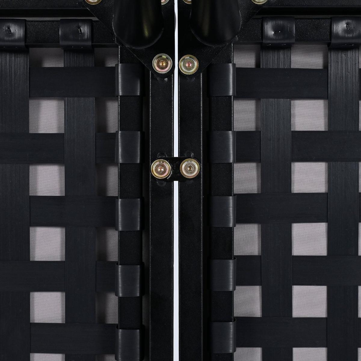 Modern Outdoor Daybed Patio Metal Daybed with Wood Topped Side Spaces for Drinks, 2 in 1 Padded Chaise Lounges for Poolside, Balcony, Deck, Gray