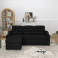 83.5" Convertible Sleeper Combo Sofa, Convertible Sofa Bed Polyester Pullout Bed with Storage Recliner and Cup Holder for Living Room, Tight Spaces