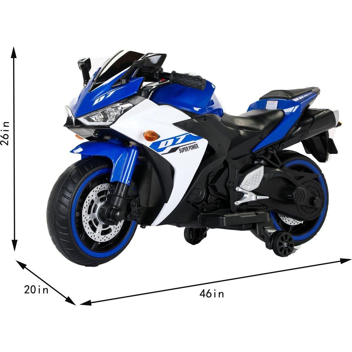 Tamco Electric motorcycle/ 12V Kids toys motorcycle/Kids electric car/electric ride on toys for 3 4 5 6 years Boys Girls with Training Wheels/manual throttle/ drive by hand/Lightting wheels
