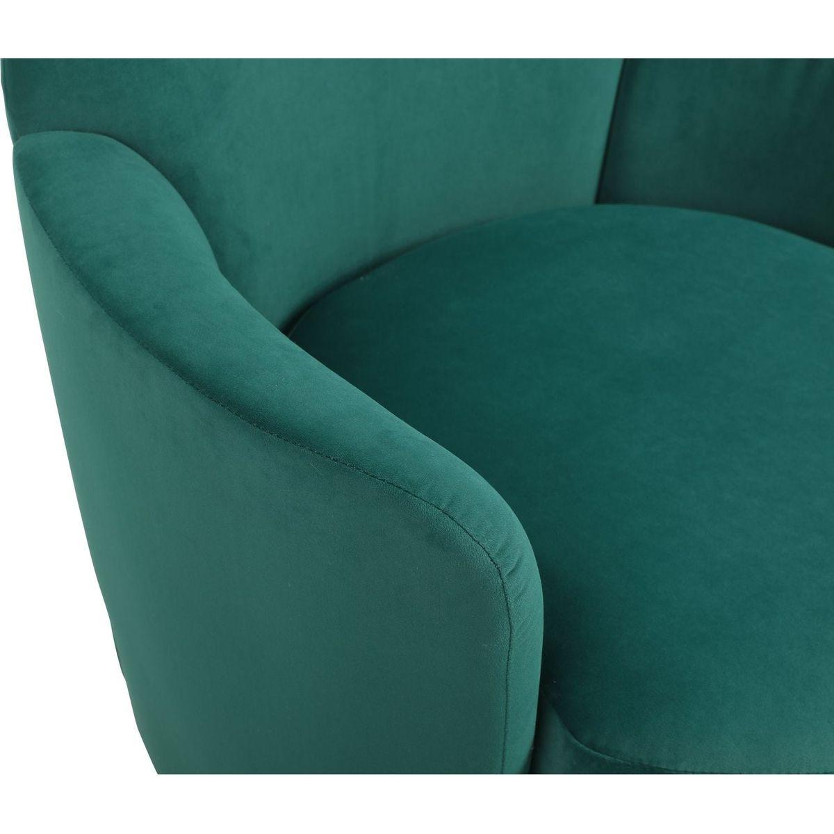 Velvet Swivel Barrel Chair, Swivel Accent Chairs Armchair for Living Room, Reading Chairs for Bedroom Comfy, Round Barrel Chairs with Gold Stainless Steel Base (Emerald)