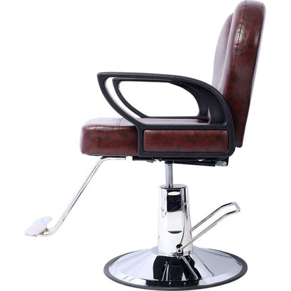 Artist hand Hair Stylist All Purpose Barber Chair for Barbershop Salon Chair,Heavy Duty Hydraulic Barber Chair Spa Furniture Shampoo Reclining Extra Wider Seat Beauty Hair Salon Equipment, brown