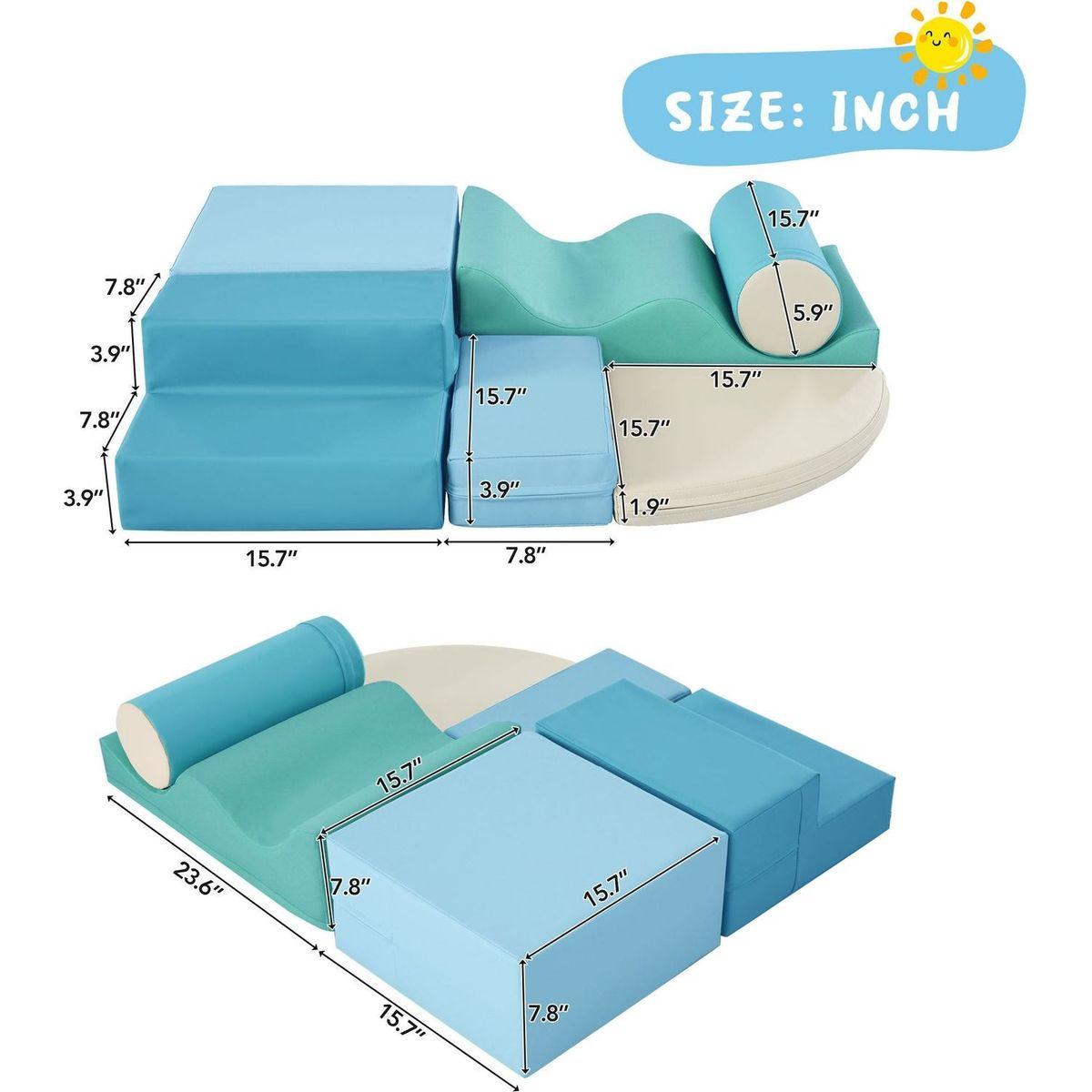 Soft Climb and Crawl Foam Playset 6 in 1, Soft Play Equipment Climb and Crawl Playground for Kids,Kids Crawling and Climbing Indoor Active Play Structure