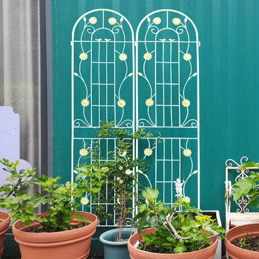4 Pack Metal Garden Trellis 86.7" x 19.7" Rustproof Trellis for Climbing Plants Outdoor Flower Support White