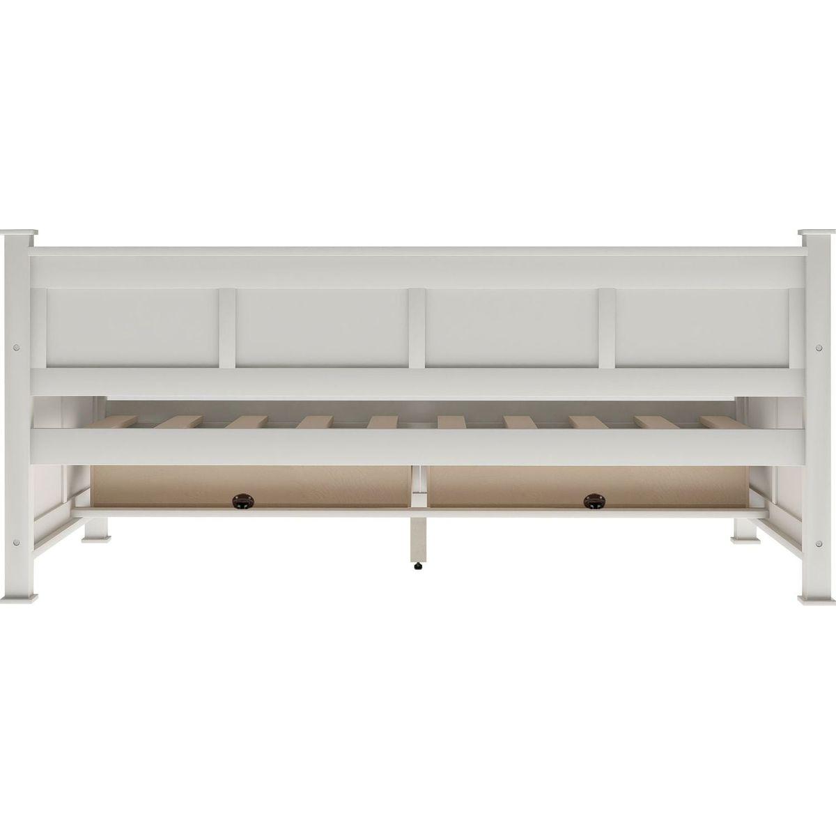 Twin Size Wooden Modern and Rustic Casual Style Daybed, Cream White
