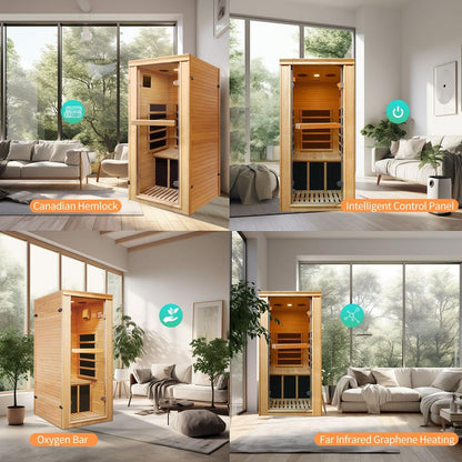 Single person far-infrared sauna room