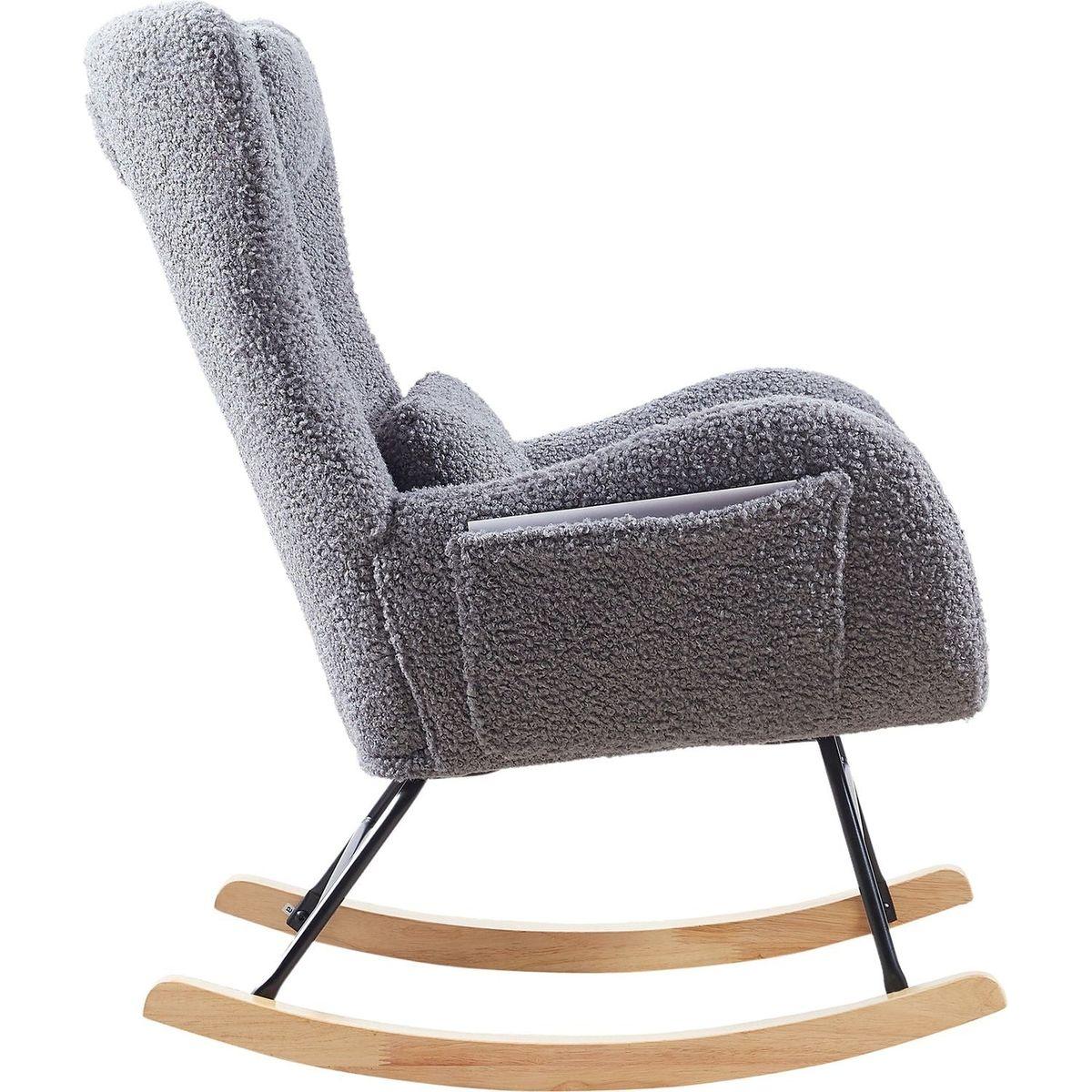 Rocking Chair Nursery, Modern Rocking Chair with High Backrest