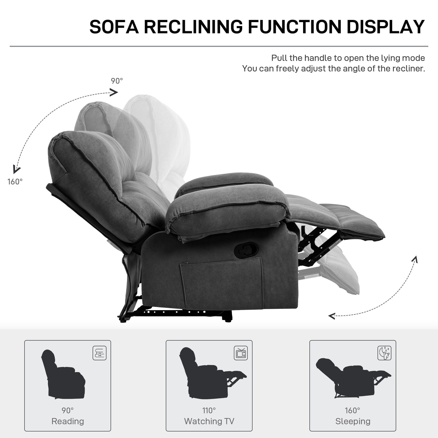 Oversized Manual Recliner Chair Sofa for Living Room