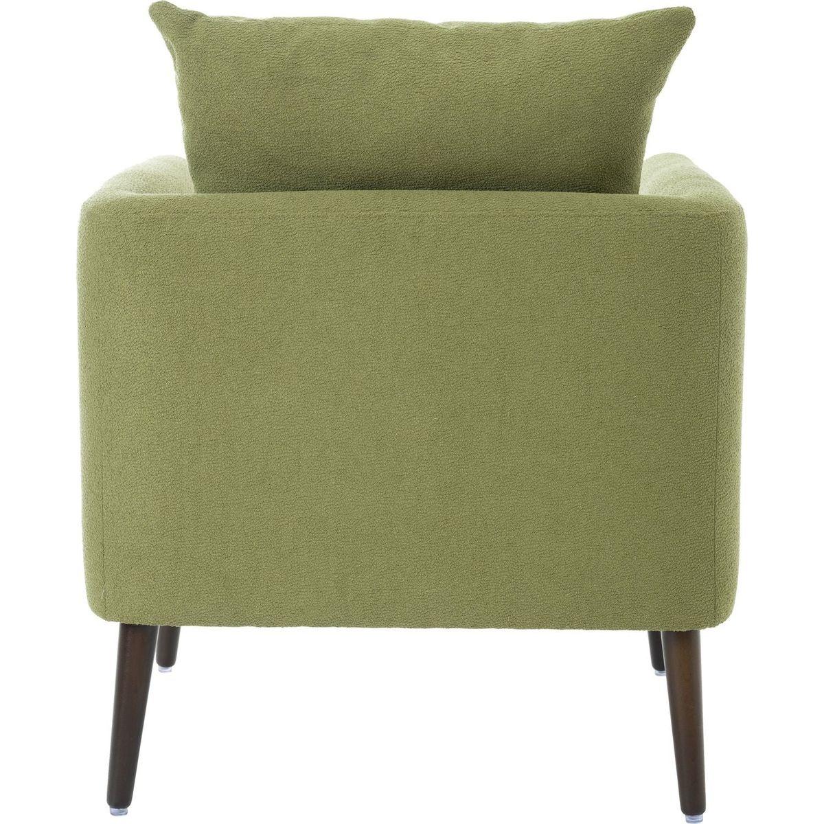 Barrel Chair, Modern Accent Chair, Fabric Armchair Club Chair,Upholstered Arm Chair with Solid Wood Legs,Waist Pillow,Padded Single Chair for Living Room/Bedroom/Study/Waiting Room,Olive Green