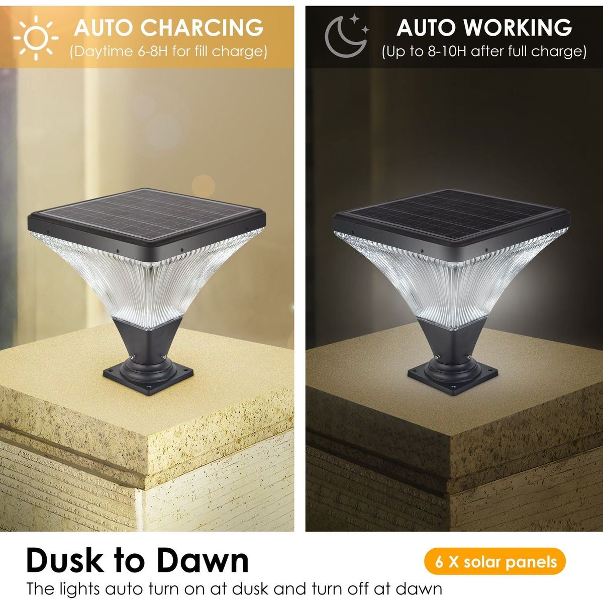 Solar Street Lamp Cap with Base 1 pack