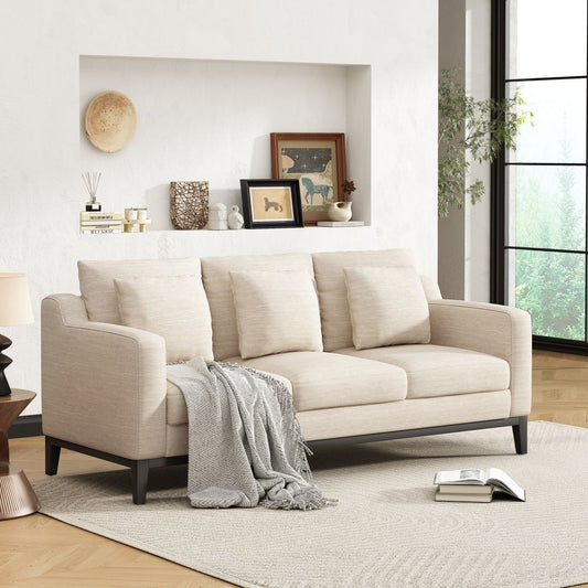 Mirod Comfy 3-seat Sofa with Wooden Legs, Modern for Living Room and Study